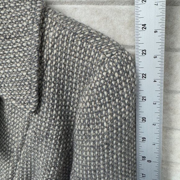 Talbots Tweed Jacket Gray Wool Blend Zip-Up Cuff Blazer Career Sport Coat 6P - Picture 13 of 16